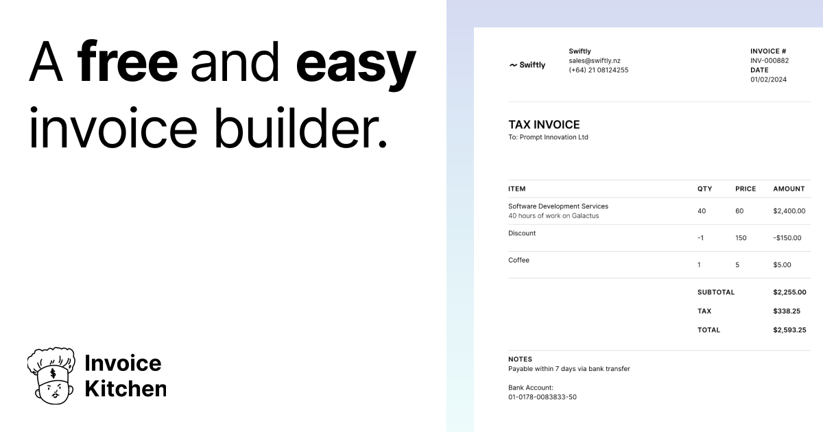 Invoice Kitchen - Free Invoice Builder